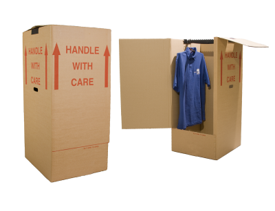 image of the wardrobe packign solutions we offer at bluebox storage